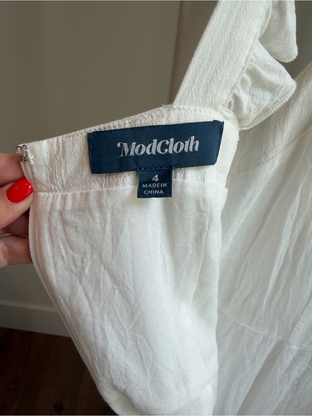 ModCloth White Ruffle Strap Dress - Picture 6 of 13